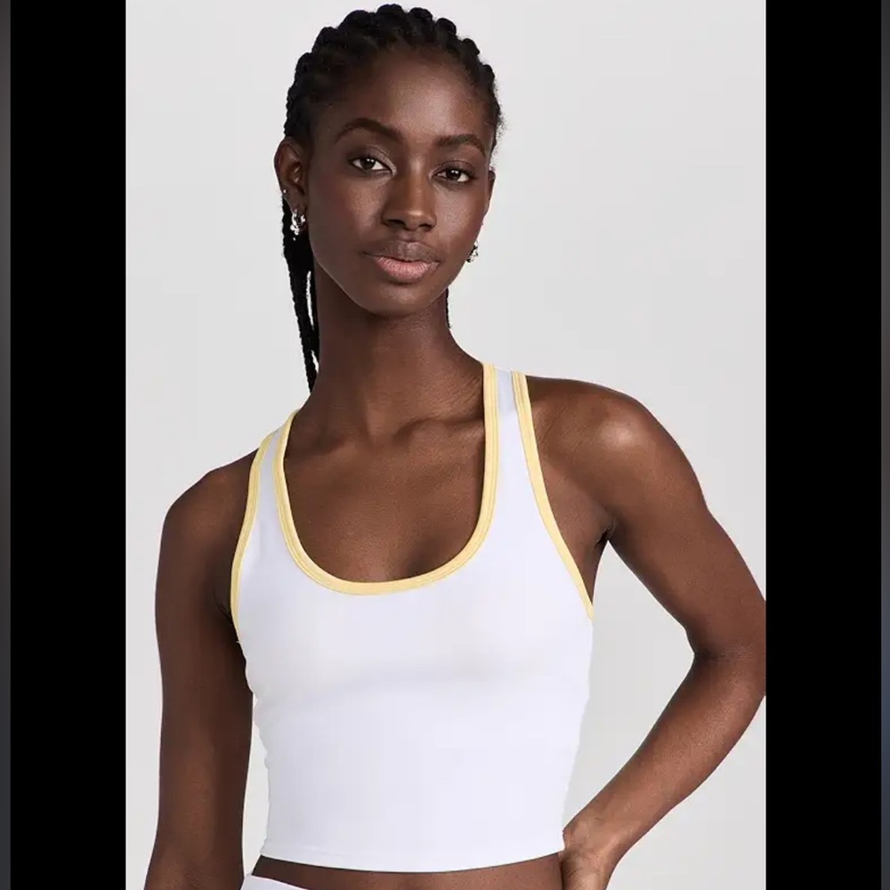 NWT Beach Riot Olympia Top Size Small white and yellow